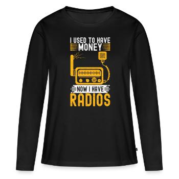 Ham Radio Ham Funker - Frauen Premium Bio Langarmshirt - Schwarz - Vorne - Julia (174cm)