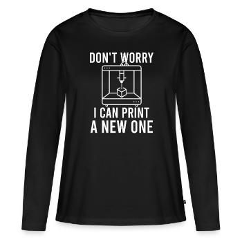 Mécanisme CNC - T-shirt manches longues Premium bio Femme - noir - Devant - Julia (174cm)