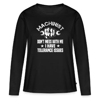 Cnc Mechanic Cutter Cuttering - T-shirt manches longues Premium bio Femme - noir - Devant - Julia (174cm)