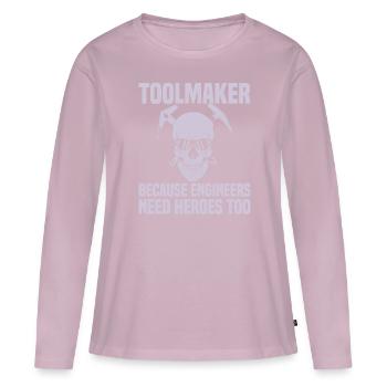 Cnc Milling Machine Cutting Mechanic - Women's Premium Organic Long Sleeve Shirt - dusky pink - Front - Julia (174cm)