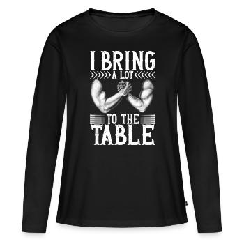 Bras de fer Bras de fer - T-shirt manches longues Premium bio Femme - noir - Devant - Julia (174cm)
