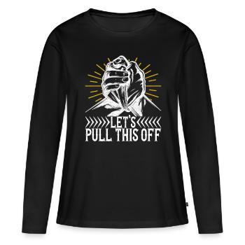 Bras de fer Bras de fer - T-shirt manches longues Premium bio Femme - noir - Devant - Julia (174cm)