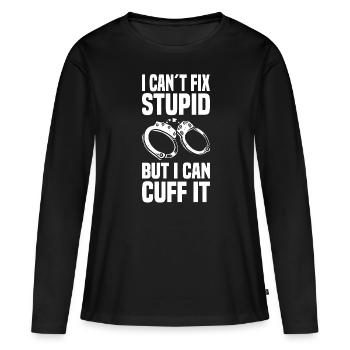 Policier du shérif - T-shirt manches longues Premium bio Femme - noir - Devant - Julia (174cm)