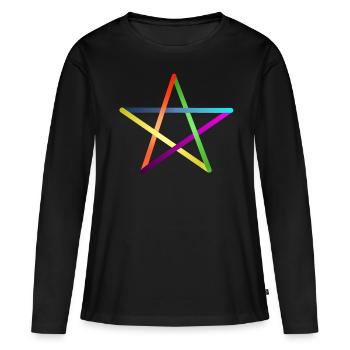 Triangles - graphics - graphic design - Women's Premium Organic Long Sleeve Shirt - black - Front - Julia (174cm)