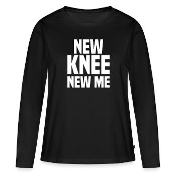 Nouveau genou - T-shirt manches longues Premium bio Femme - noir - Devant - Julia (174cm)