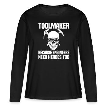 Problèmes de tolérance des mécaniciens du CNC - T-shirt manches longues Premium bio Femme - noir - Devant - Julia (174cm)