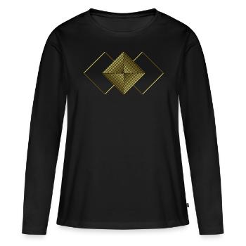 Square triangles - graphic - graphic design - Women's Premium Organic Long Sleeve Shirt - black - Front - Julia (174cm)