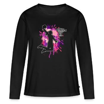 Basketball féminin Basketball féminin - T-shirt manches longues Premium bio Femme - noir - Devant - Julia (174cm)