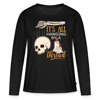 Skull Skull, Marionette, Skeleton Hand, Saying - Women's Premium Organic Long Sleeve Shirt - black - Front - Julia (174cm)