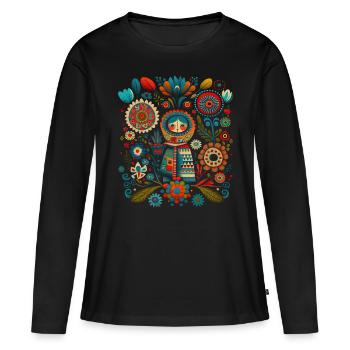 Fleuriste - T-shirt manches longues Premium bio Femme - noir - Devant - Julia (174cm)