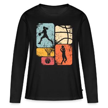 Basketball féminin Basketball féminin - T-shirt manches longues Premium bio Femme - noir - Devant - Julia (174cm)
