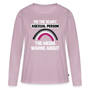 Ace Pride Regenbogen LGBTQIA Geschenk Asexuell - Frauen Premium Bio Langarmshirt - Altrosa - Vorne - Julia (174cm)