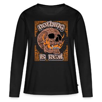 Skull Vintage Design Skull Skull Dicton - T-shirt manches longues Premium bio Femme - noir - Devant - Julia (174cm)