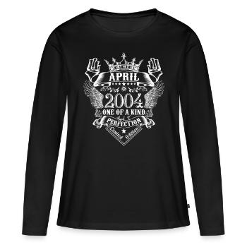 Avril 2004 anniversaire Avril 2004 Avril - T-shirt manches longues Premium bio Femme - noir - Devant - Julia (174cm)