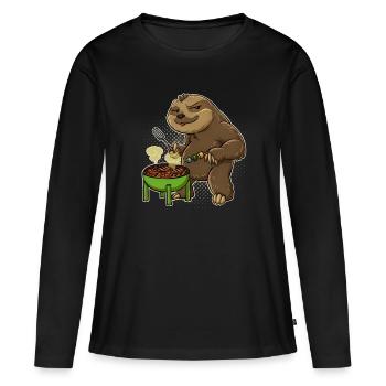 Sloth Grill King Grill Master Grill Tongs Grill - T-shirt manches longues Premium bio Femme - noir - Devant - Julia (174cm)