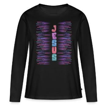 Jésus-Christ, chrétiens - T-shirt manches longues Premium bio Femme - noir - Devant - Julia (174cm)