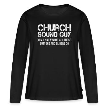 Ingénieur du son Ingénieur du son Ingénieur du son Musique - T-shirt manches longues Premium bio Femme - noir - Devant - Julia (174cm)