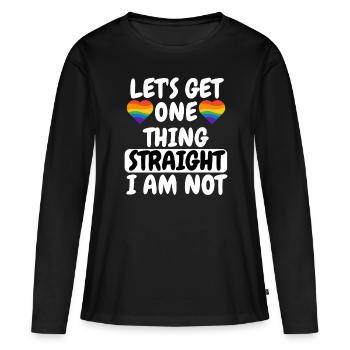 Cadeau Gay Pride hétéro LGBTQ - T-shirt manches longues Premium bio Femme - noir - Devant - Julia (174cm)