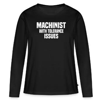 Problèmes de tolérance des mécaniciens du CNC - T-shirt manches longues Premium bio Femme - noir - Devant - Julia (174cm)