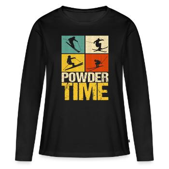Skiers - Women's Premium Organic Long Sleeve Shirt - black - Front - Julia (174cm)