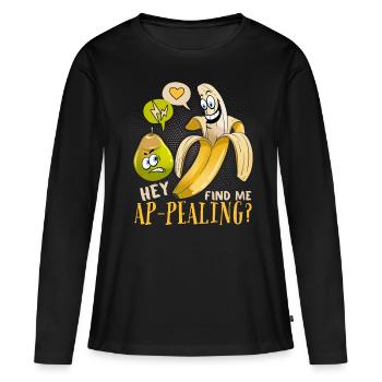 Blague à la banane, jeu de mots attrayant amusant à la banane - T-shirt manches longues Premium bio Femme - noir - Devant - Julia (174cm)