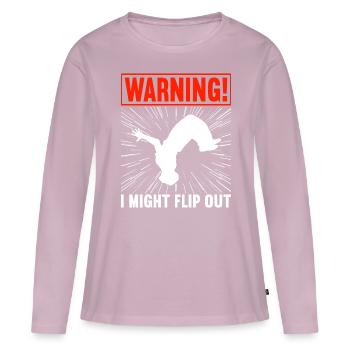 Parkour Freerunning - T-shirt manches longues Premium bio Femme - rose poudré - Devant - Julia (174cm)
