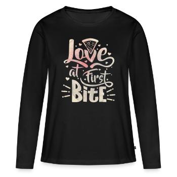 Pizza Spruch, italienische Pizza, Pizza Küche - Frauen Premium Bio Langarmshirt - Schwarz - Vorne - Julia (174cm)