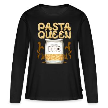 Nudeln, hausgemachte Pasta lustiger Spruch - Frauen Premium Bio Langarmshirt - Schwarz - Vorne - Julia (174cm)