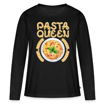 Nudeln, Spaghetti-Nudeln hausgemachte Pasta Spruch - Frauen Premium Bio Langarmshirt - Schwarz - Vorne - Julia (174cm)