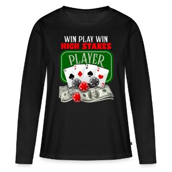 Poker, Jeu de poker, Jetons de poker, Dire - T-shirt manches longues Premium bio Femme - noir - Devant - Julia (174cm)