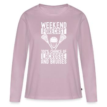 Lacrosse - T-shirt manches longues Premium bio Femme - rose poudré - Devant - Julia (174cm)