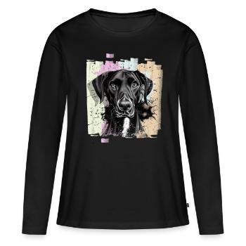 Chien Dogue Dogue Noir - T-shirt manches longues Premium bio Femme - noir - Devant - Julia (174cm)