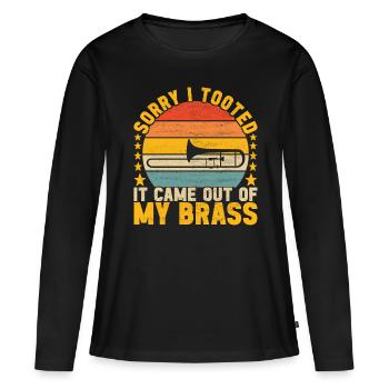 Posaune Trombone - T-shirt manches longues Premium bio Femme - noir - Devant - Julia (174cm)