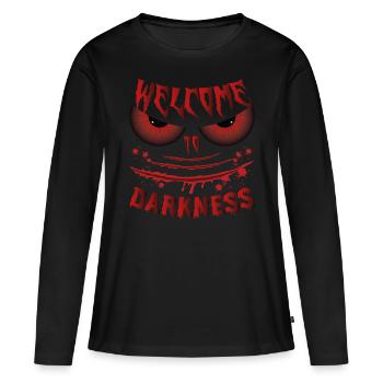 Gothique - Bienvenue dans les ténèbres - Gothique - T-shirt manches longues Premium bio Femme - noir - Devant - Julia (174cm)