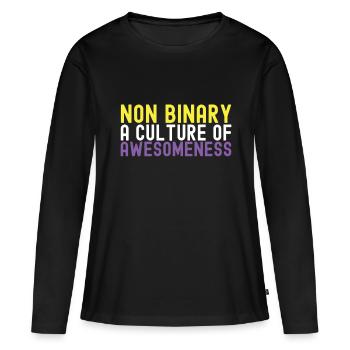 Non Binary Pride Genderqueer - Frauen Premium Bio Langarmshirt - Schwarz - Vorne - Julia (174cm)