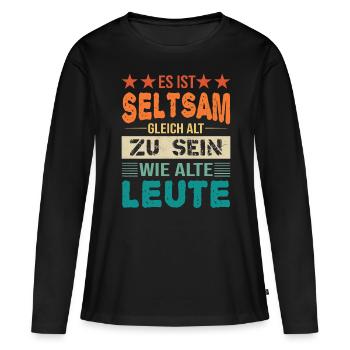 Alt Alter Geburtstag alter Sack Jahrgang - Frauen Premium Bio Langarmshirt - Schwarz - Vorne - Julia (174cm)
