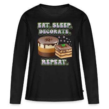 Décoration de gâteau, décoration de gâteau et de tarte, dire - T-shirt manches longues Premium bio Femme - noir - Devant - Julia (174cm)