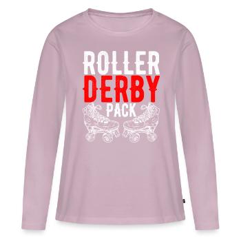 Roller derby - Women's Premium Organic Long Sleeve Shirt - dusky pink - Front - Julia (174cm)