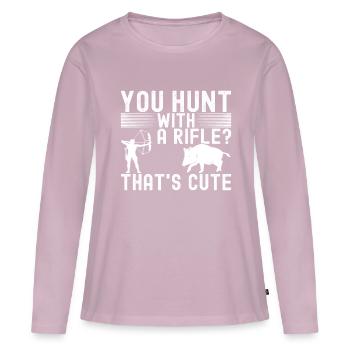 Hunters Wild Boar Hunting - Women's Premium Organic Long Sleeve Shirt - dusky pink - Front - Julia (174cm)