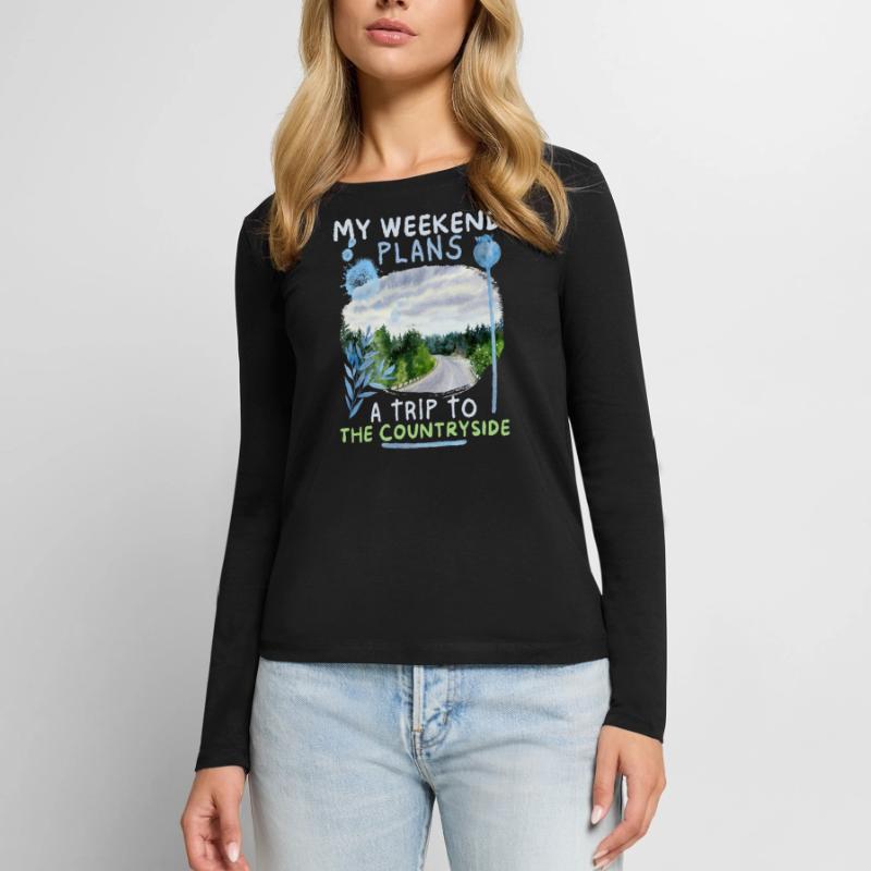 Weekend Car Excursion, Camping, Shore Excursion Women's Premium Organic Long Sleeve Shirt