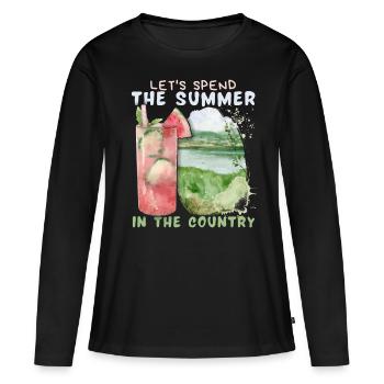 Campagne d’été Vacances Campagne romantique - T-shirt manches longues Premium bio Femme - noir - Devant - Julia (174cm)
