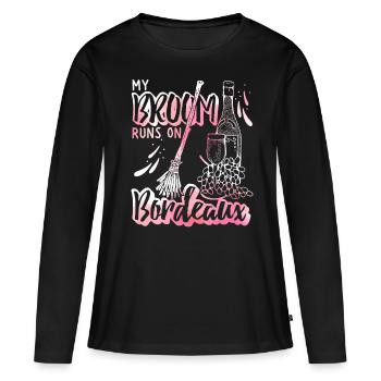 Bordeaux Rotwein lustiger Spruch, Redwine - Frauen Premium Bio Langarmshirt - Schwarz - Vorne - Julia (174cm)