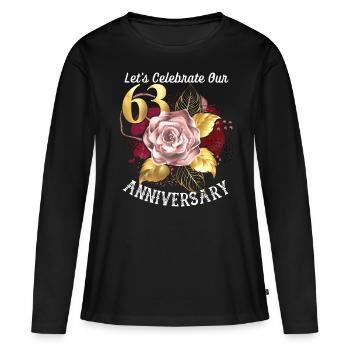 63rd anniversary, anniversary celebration, wedding anniversary - Women's Premium Organic Long Sleeve Shirt - black - Front - Julia (174cm)