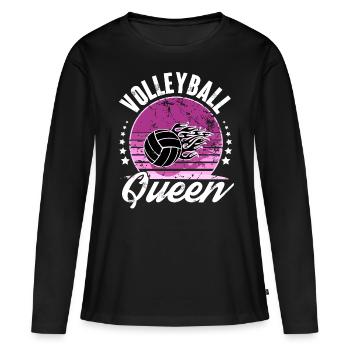 Volley-ball - T-shirt manches longues Premium bio Femme - noir - Devant - Julia (174cm)