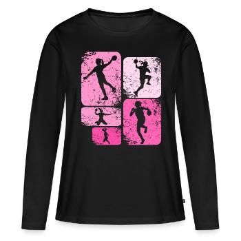 Handballeur handballeur - T-shirt manches longues Premium bio Femme - noir - Devant - Julia (174cm)