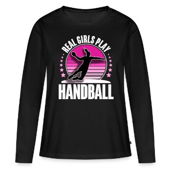 Handballeur Handballeur - T-shirt manches longues Premium bio Femme - noir - Devant - Julia (174cm)