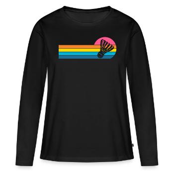 Badminton - Frauen Premium Bio Langarmshirt - Schwarz - Vorne - Julia (174cm)