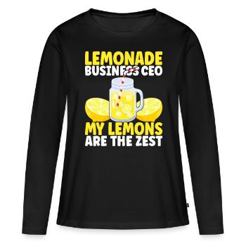 Limonade Limonadenstand - Frauen Premium Bio Langarmshirt - Schwarz - Vorne - Julia (174cm)