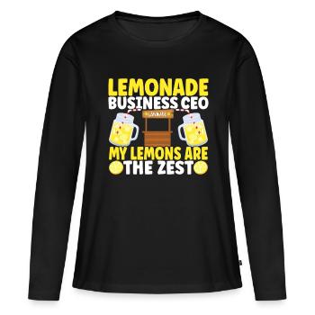 Stand de limonade Lemonade - T-shirt manches longues Premium bio Femme - noir - Devant - Julia (174cm)