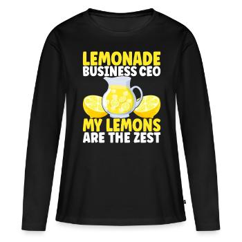 Limonade Limonadenstand - Frauen Premium Bio Langarmshirt - Schwarz - Vorne - Julia (174cm)